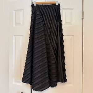 Rebecca Taylor Black Fringe slit Skirt